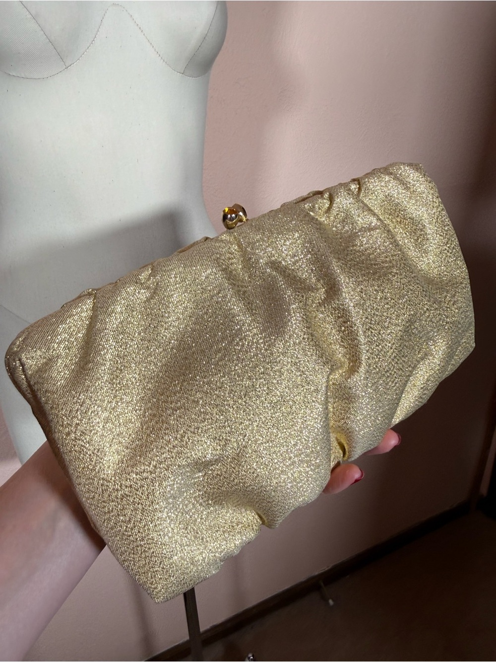 Vintage Gold Made in Spain Walborg kisslock Formal evening clutch Wedding